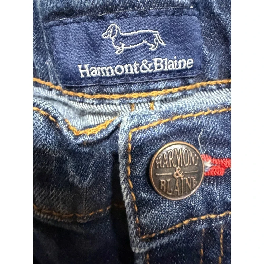 Harmont & Blaine Boys Patch Dog Logo Slim Straight Leg Jeans Size 14 Tween